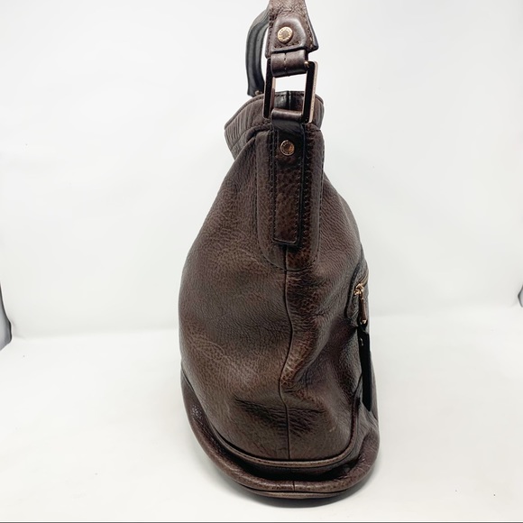 Longchamp | Cosmos Brown Pebbled Leather Hobo/Bucket Bag - Picture 2 of 16